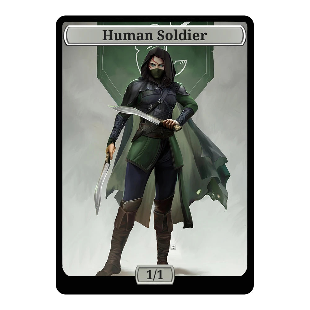 The green assassin — Replica — Title + P/T — Human Soldier 1/1